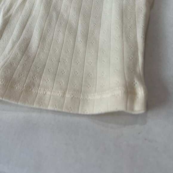 Girl - 4-5Y - NWT Rylee + Cru Pointelle Ivory Short Sleeve Tee - Picture 5 of 5